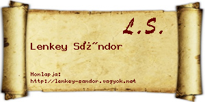 Lenkey Sándor névjegykártya
