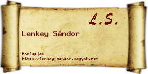 Lenkey Sándor névjegykártya